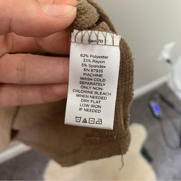 [LOGO Lori Goldstein] Layers Brown Camel Waffle Knit Sleeveless Basic Dress - Picture 5 of 7